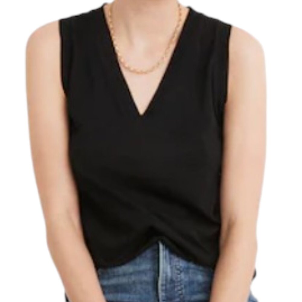 Madewell Tank Cotton V Neck Burnout Sleeveless Comfy Summer Staple Slouchy S